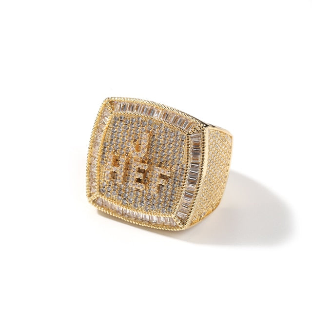 Custom Letters Ring Full Iced Out Cubic Zirconia Personalized Name Rings