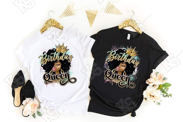 Afro Birthday Queen Tee