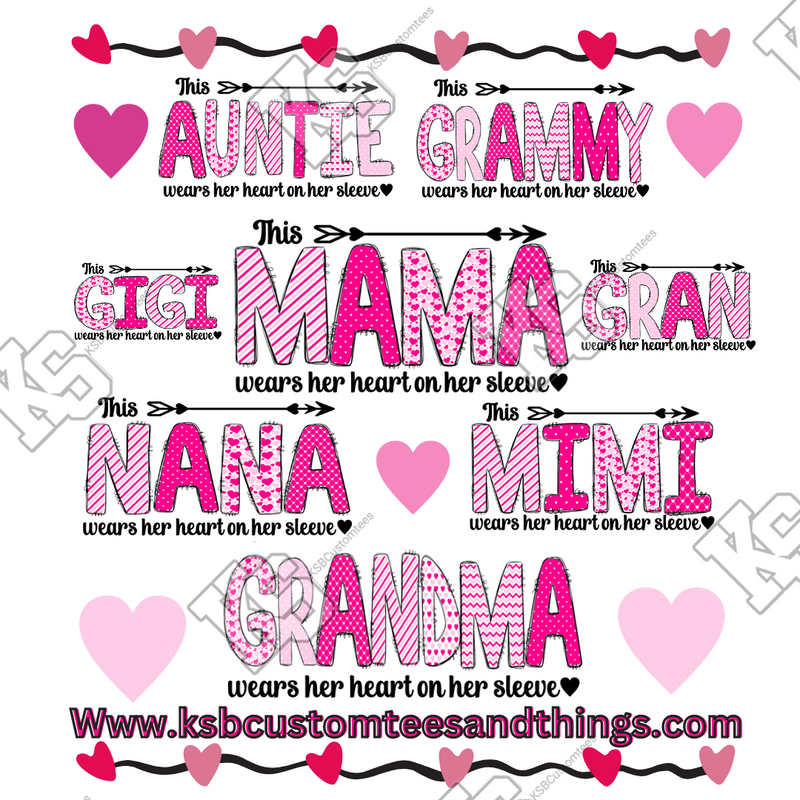 This Mama Wears Her Heart on her Sleeve Tee