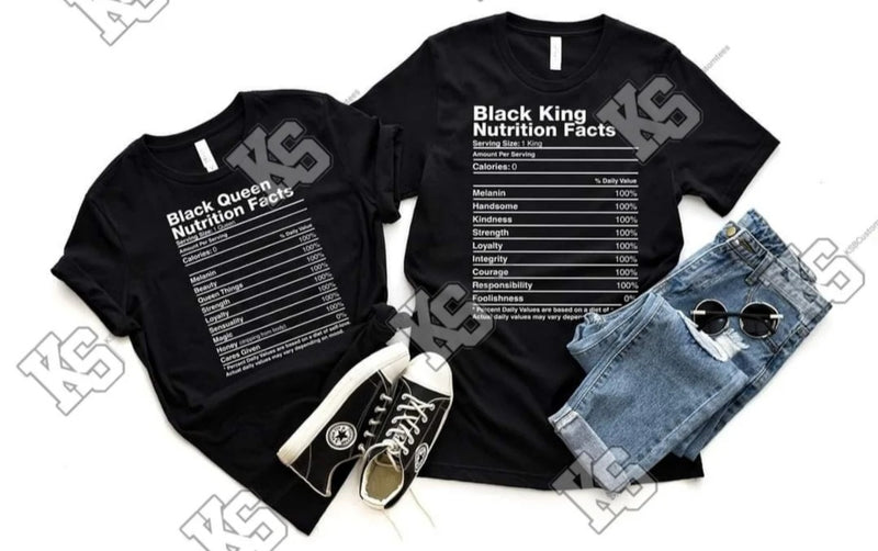 Black Queen Nutritional Facts Tee - KSBCustomTeesandThings