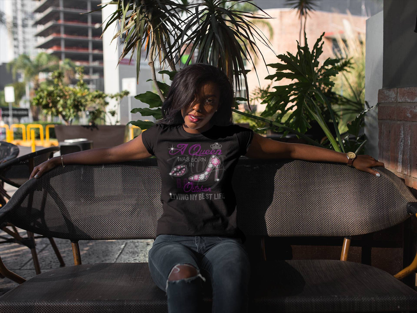A Queen was Born in October Tee - KSBCustomTeesandThings