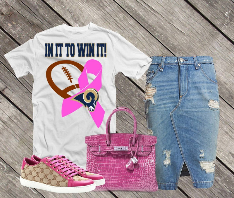In It To Win It Football Fan Cancer Awareness Tee - KSBCustomTeesandThings