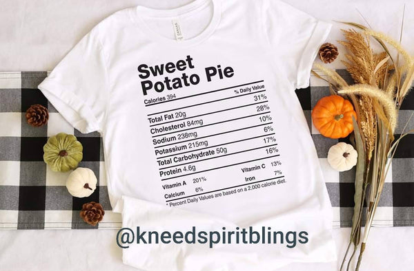 Holiday Food Nutritional Facts Childrens Tee