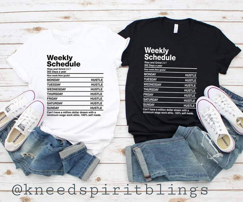 Weekly Schedule Tee - KSBCustomTeesandThings