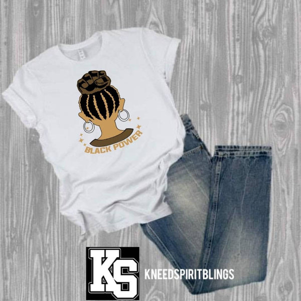 Black Power Bun Tee