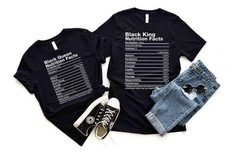 Black Queen Nutritional Facts Tee - KSBCustomTeesandThings