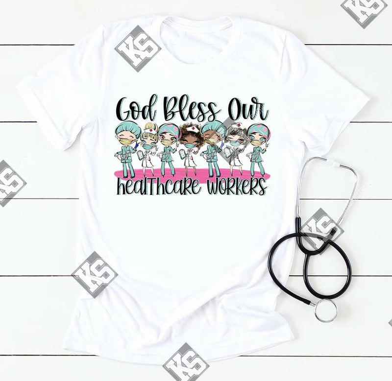 God Bless Our Healthcare Workers Tee - KSBCustomTeesandThings
