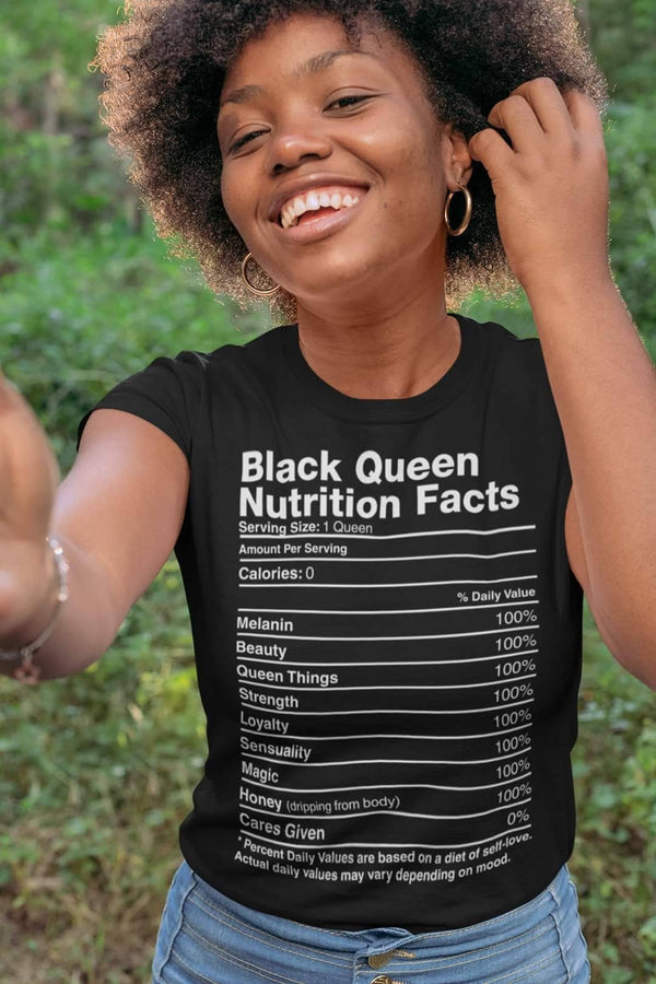 Black Queen Nutritional Facts Tee - KSBCustomTeesandThings