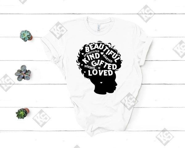 Beautiful Kind and Gifted Tee - KSBCustomTeesandThings