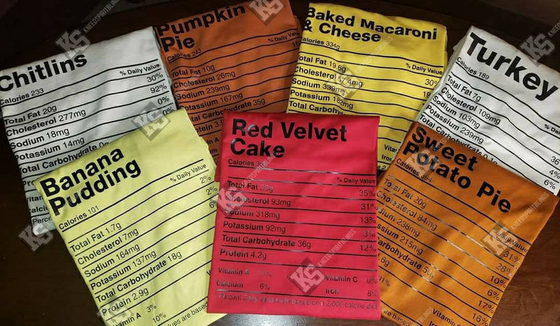 Holiday Food Nutritional Facts Tee - KSBCustomTeesandThings
