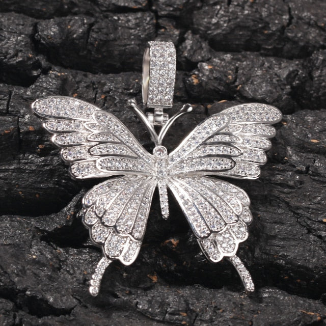 Butterfly Pendant 9mm Cuban Chain