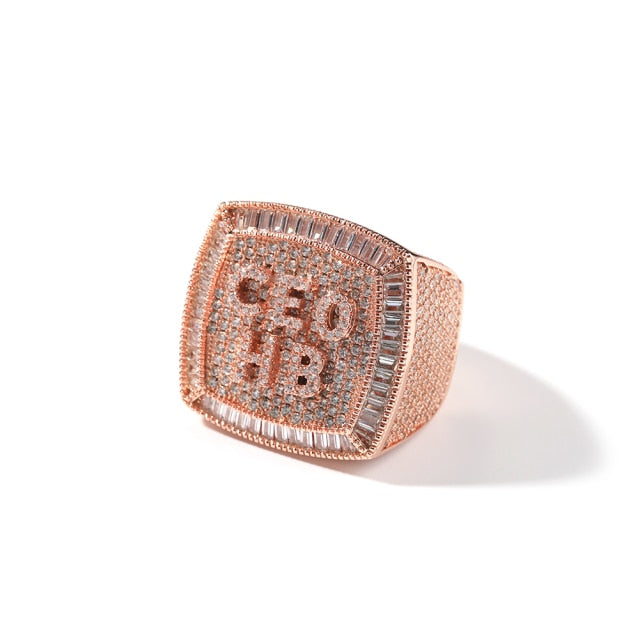 Custom Letters Ring Full Iced Out Cubic Zirconia Personalized Name Rings